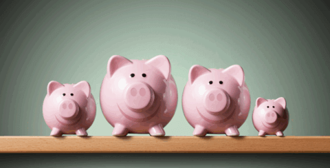 A family of piggy banks represent affordable fertility care.